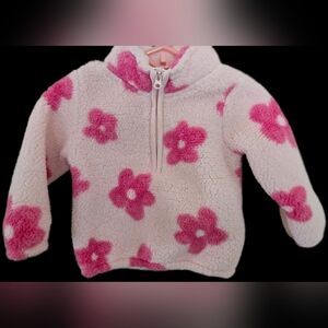 Carter's Pink and White Floral Fleece Hoodie